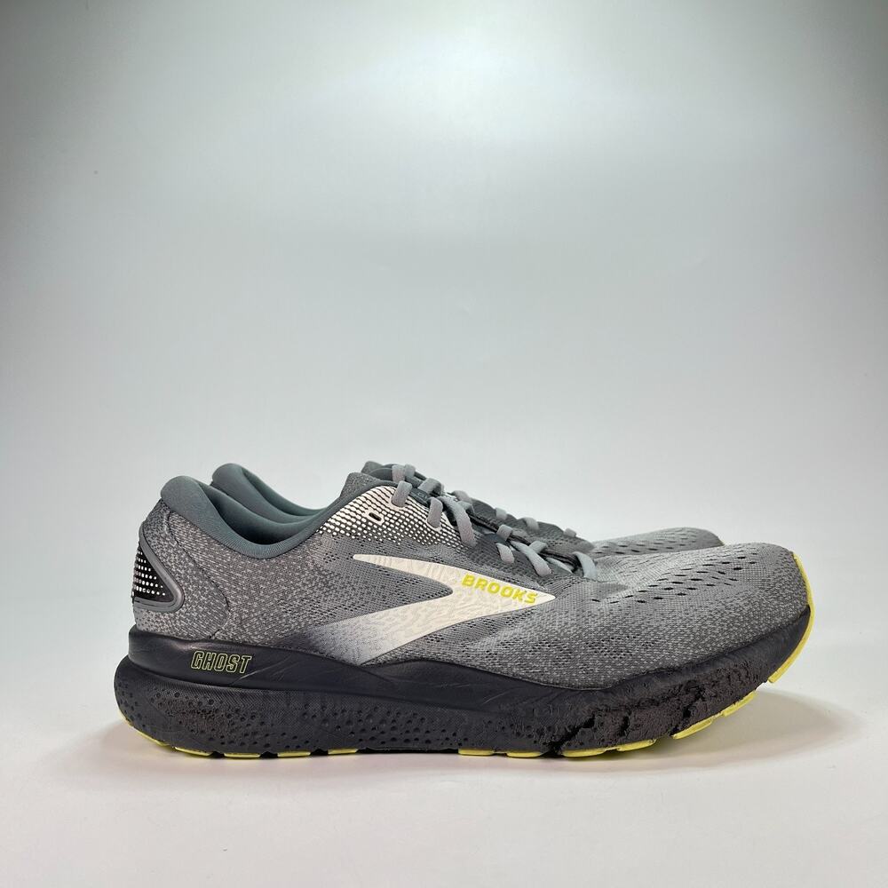 Brooks Ghost 16 Primer Grey Lime Road Running Shoes 1104181D040 Men’s Size 12